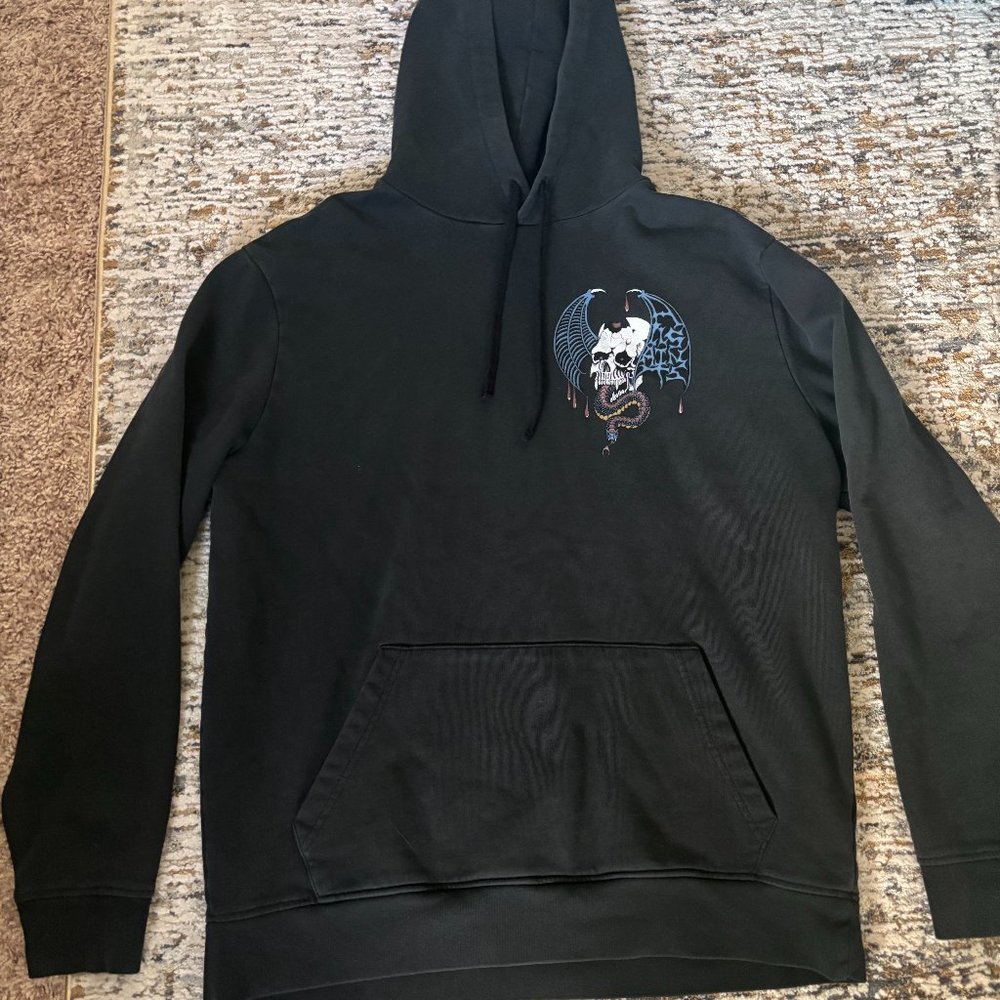 Small Allsaints Gray Hoodie- snake detailing